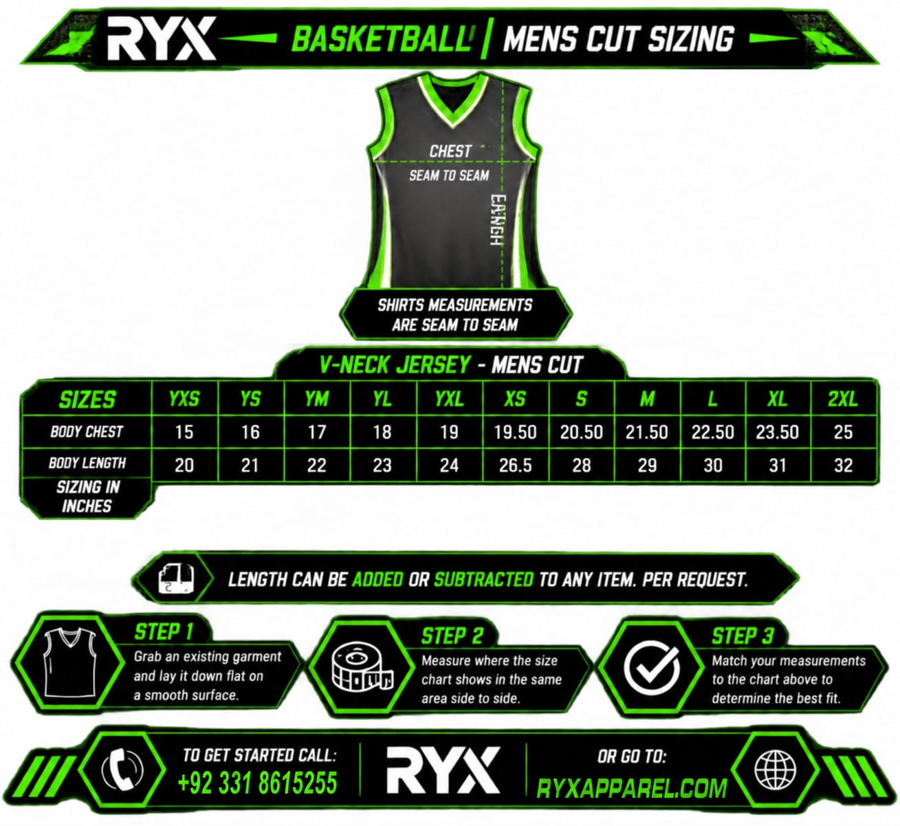 Baseball Shirt Size Chart