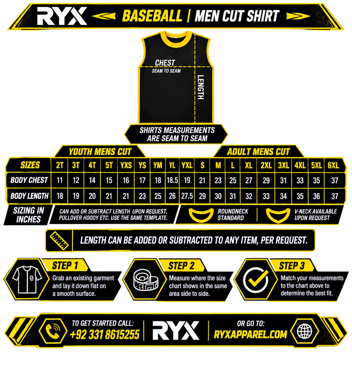 Basketball Men's Shirt Size Chart